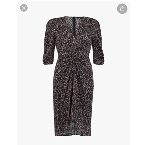 All Saints Josephine Leopard Print Midi Dress - Picture 3 of 14